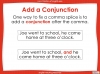 Avoiding Comma Splicing - KS2 Teaching Resources (slide 8/27)